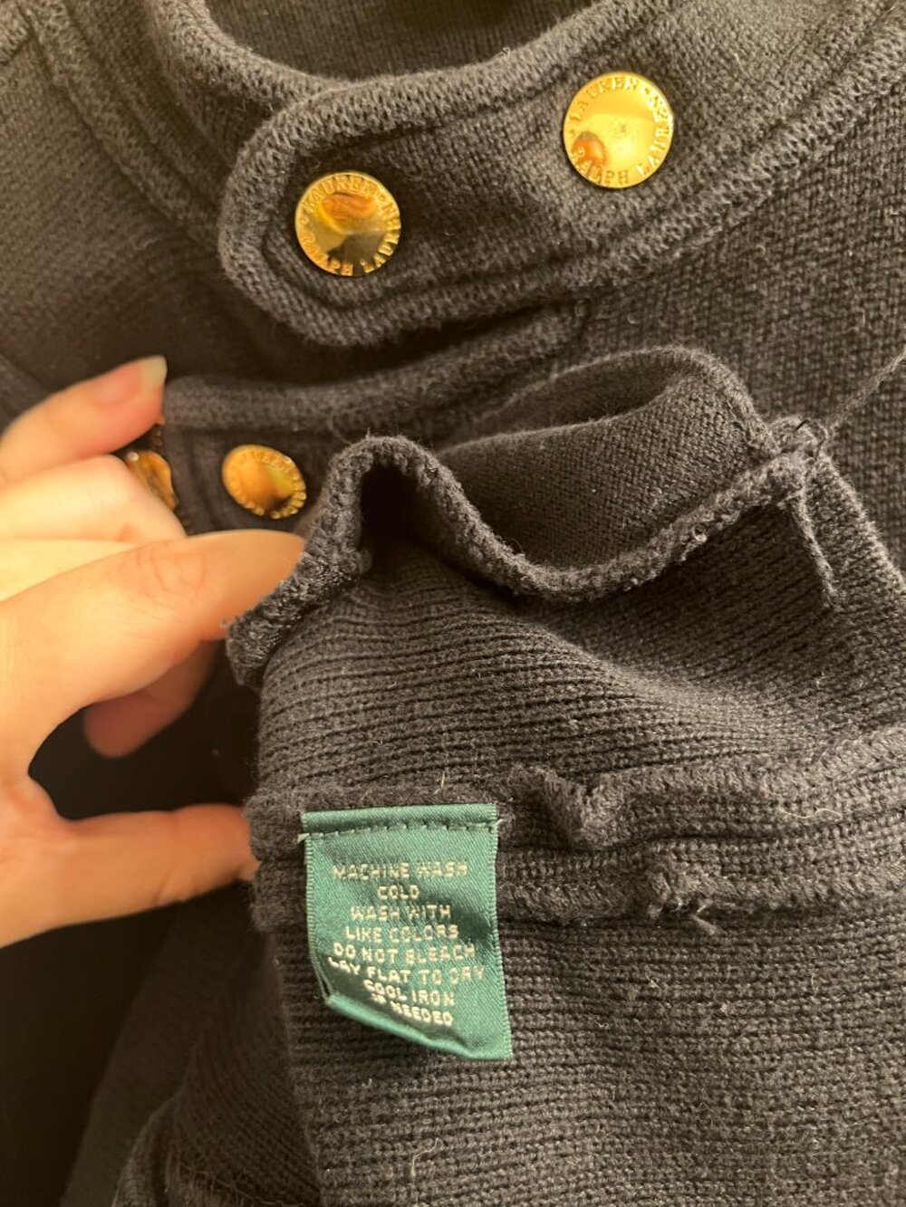 Y2K Vintage Lauren Ralph Lauren Knit Moto Jacket - Picture 9 of 11